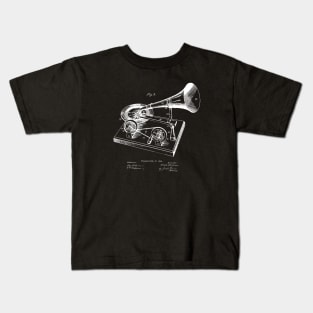 Vintage Gramophone Awesome Gift Patent Invention Kids T-Shirt